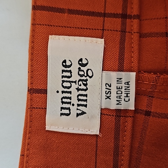 Unique vintage orange plaid wide leg pants Size XS - Picture 8 of 11